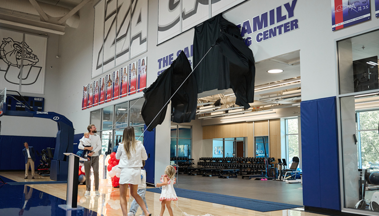 The Sabonis family reveals the new sign on The Sabonis Family Strength and Conditioning Center