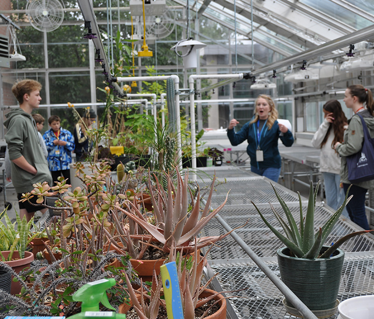 Library Campers visit the Gonzaga greenhouse