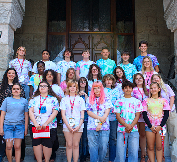 A group of high school students
