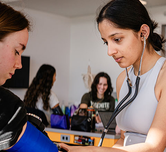 A woman with stethoscope 