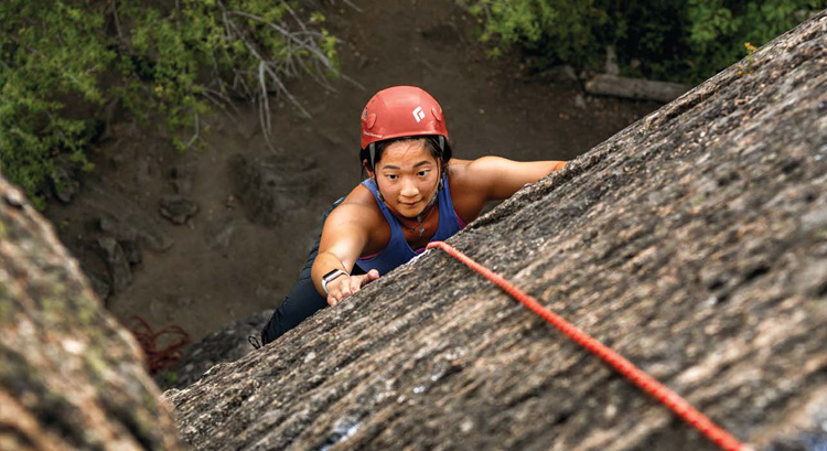 A Gonzaga student rock climbs A Gonzaga student rock climbs