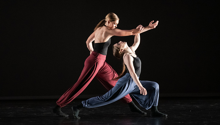 two dancers in dramatic pose two dancers in dramatic pose