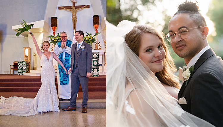 two wedding couples