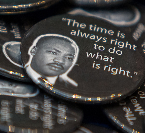 MLK button that reads 