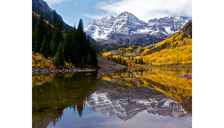 Colorado mountains with lake and fall foliage in the foreground Colorado mountains with lake and fall foliage in the foreground