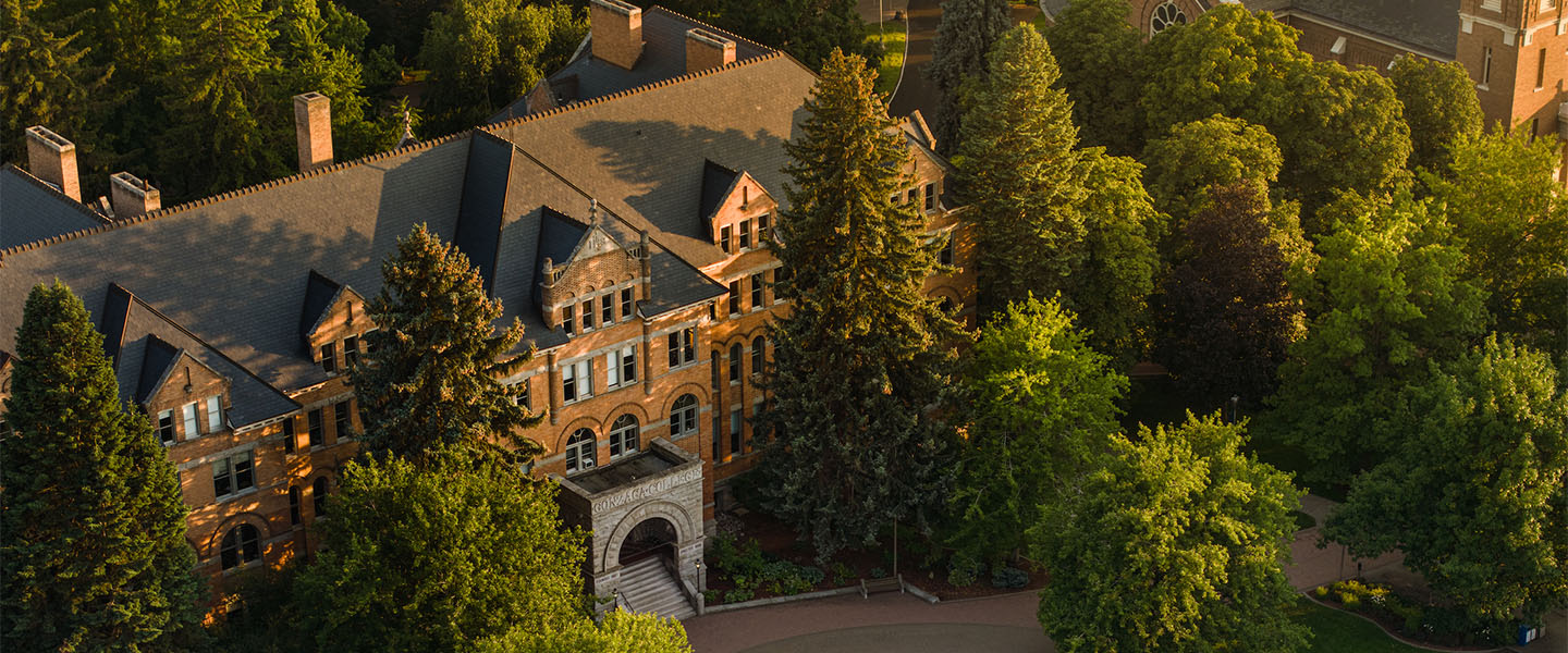 Bird's eye view of College Hall 