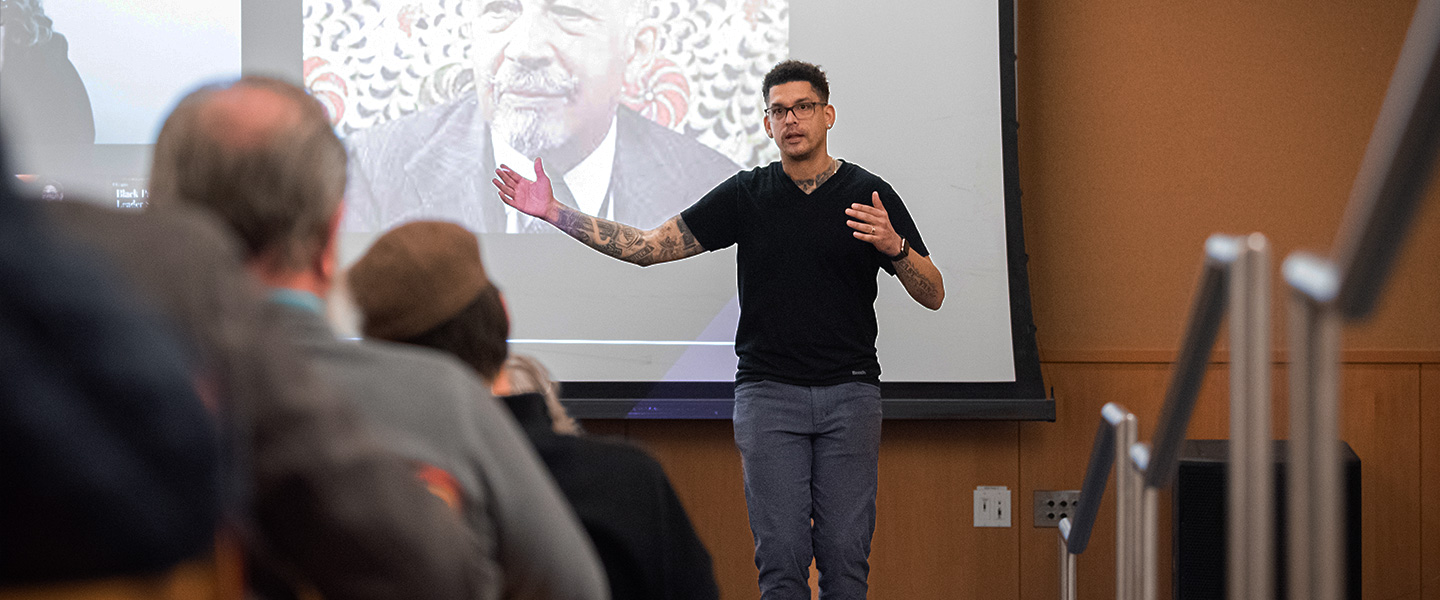 Leland Harper participates in civil discourse in the 