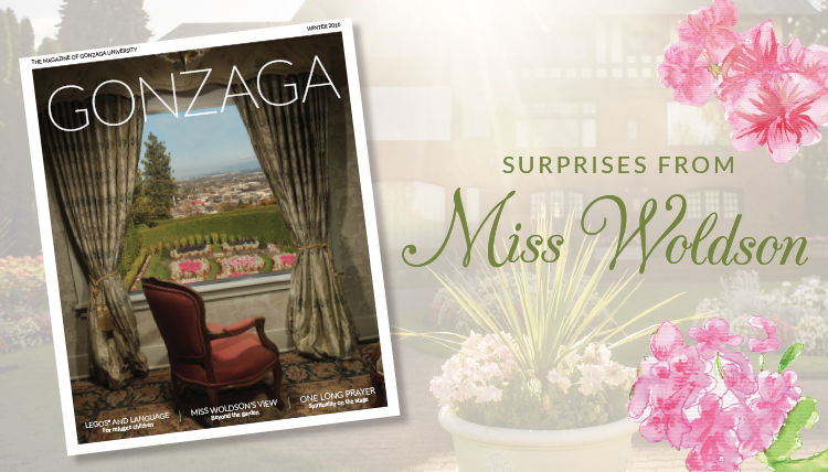 cover of Gonzaga Magazine 2016 Miss Myrtle Woldson estate cover of Gonzaga Magazine 2016 Miss Myrtle Woldson estate
