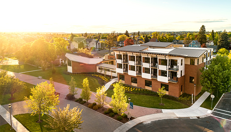 drone photo of Della Strada Jesuit facility on Gonzaga campus drone photo of Della Strada Jesuit facility on Gonzaga campus
