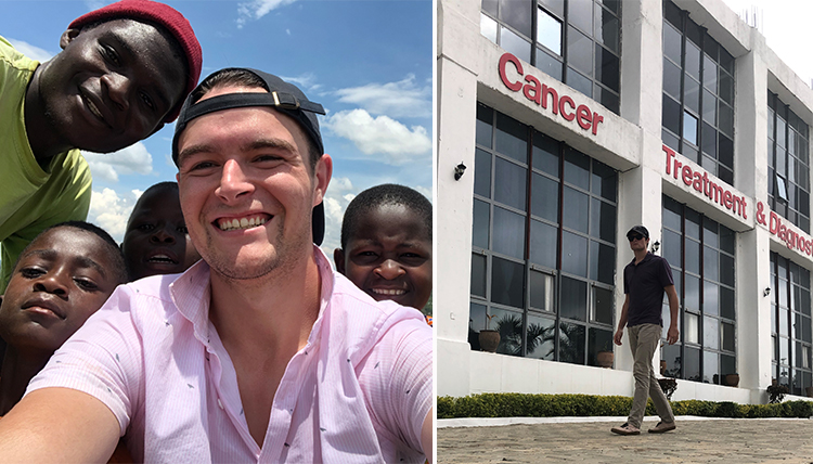 young alum with several African friends, plus cancer center young alum with several African friends, plus cancer center
