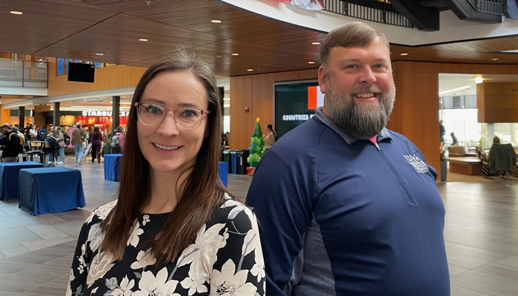 Staff Assembly 2024 Mission Award recipients, Rebecca Hoyt and Drew Rieder.