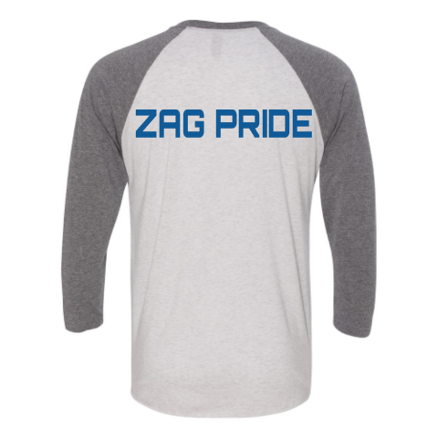 Back of long sleeve shirt says Zag Pride Back of long sleeve shirt says Zag Pride