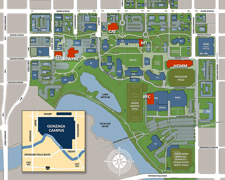 Campus map of event locations for ACDA 2020. Campus map of event locations for ACDA 2020.