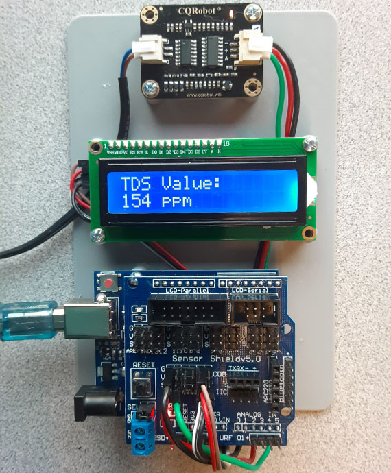 sensor display T S D value of 154 P P M sensor display T S D value of 154 P P M