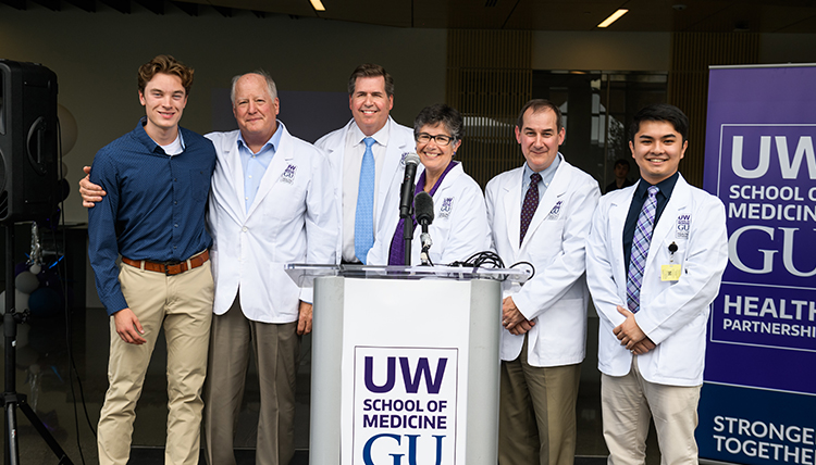 Students and administrators celebrate the opening of the UW-GU Health Partnerhsip building, September 7, 2022 Students and administrators celebrate the opening of the UW-GU Health Partnerhsip building, September 7, 2022