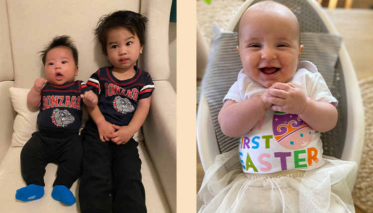 Ashli Gonzales and Jonathan Le's son with older sibling and Jennifer (Van Cott) Stuchell and Austin Stuchell's daughter, Josie Jane. Ashli Gonzales and Jonathan Le's son with older sibling and Jennifer (Van Cott) Stuchell and Austin Stuchell's daughter, Josie Jane.