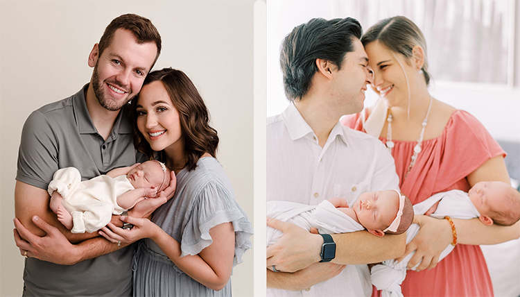 two couples, one with baby and one with twins