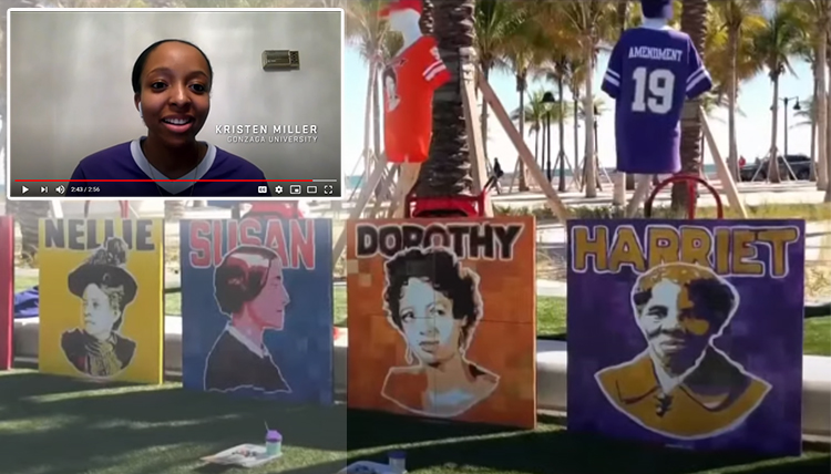 screenshot of youtube video and inset of student screenshot of youtube video and inset of student