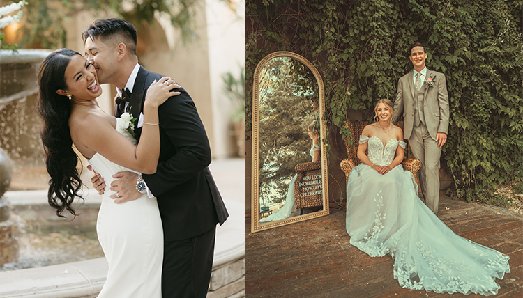 Two wedding photos. Two wedding photos.