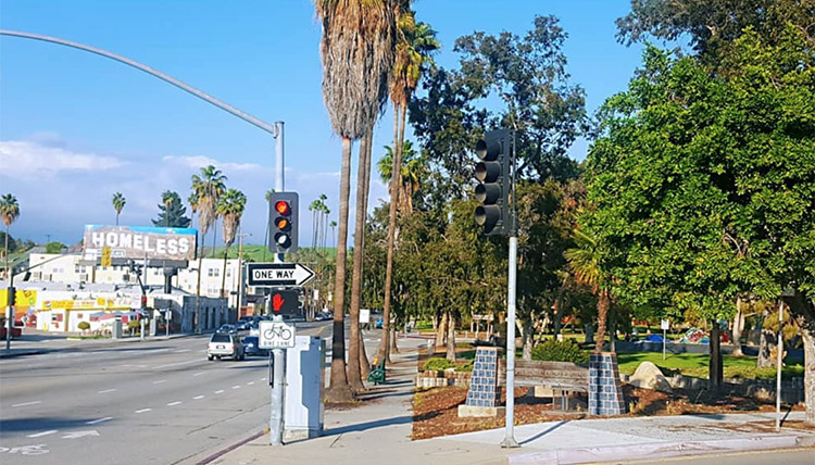 Homeless neighborhood in Los Angeles. Homeless neighborhood in Los Angeles.