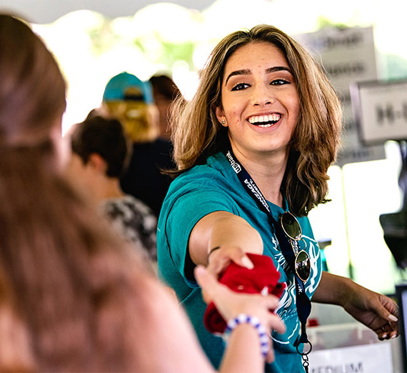 woman smiling
