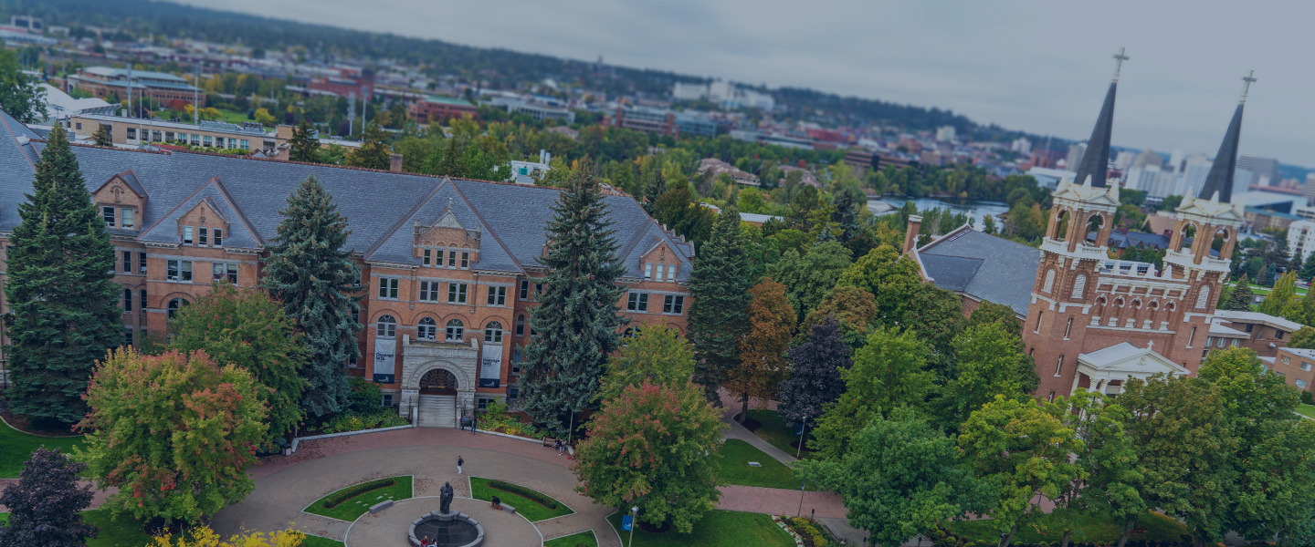 Gonzaga University Aerial View of College Hall and St. Aloysius Church