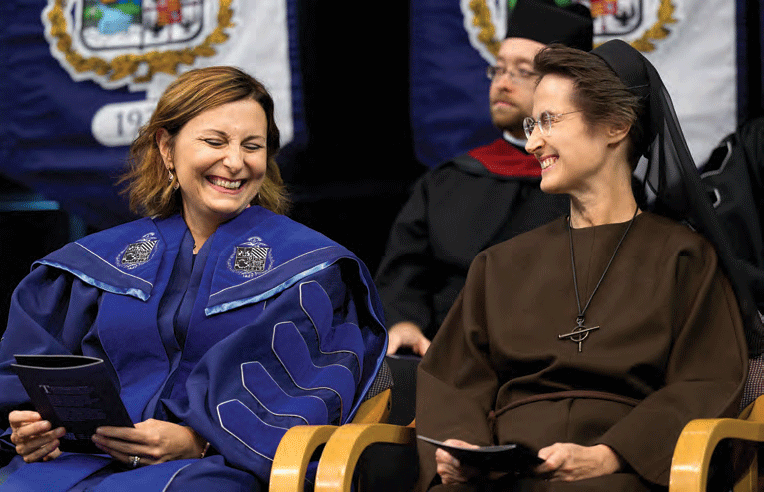 Passerini and Petrini sitting together at inauguration 